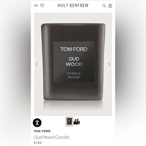 🆕Tom Ford oud wood candle 2.55in